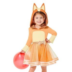 FAST SHIPPING ! Bluey BINGO Dress Costume Hooded Skirt from SPIRIT Halloween NWT